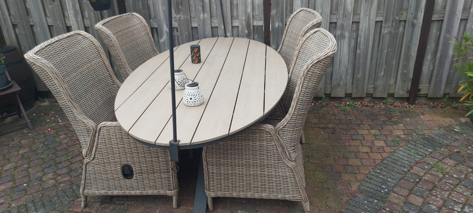 Wicker tuinset van Garden Impressions tuinmeubelland, Ophalen, 4 zitplaatsen, Zo goed als nieuw, Wicker