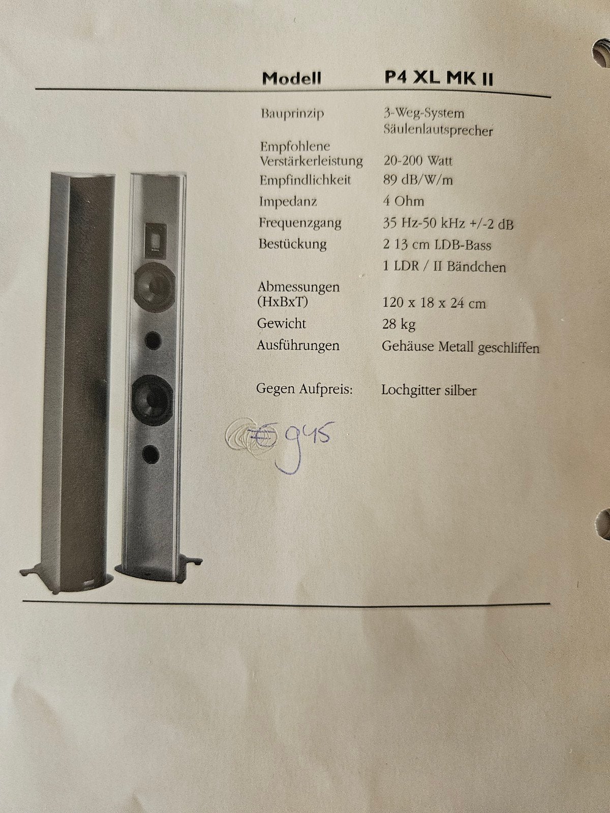 Piega  P4 XL MK II set+ S4 set+ SC4centerspeakers, Vloerstaande luidspreker, Gebruikt, Ophalen, 150 watt of meer