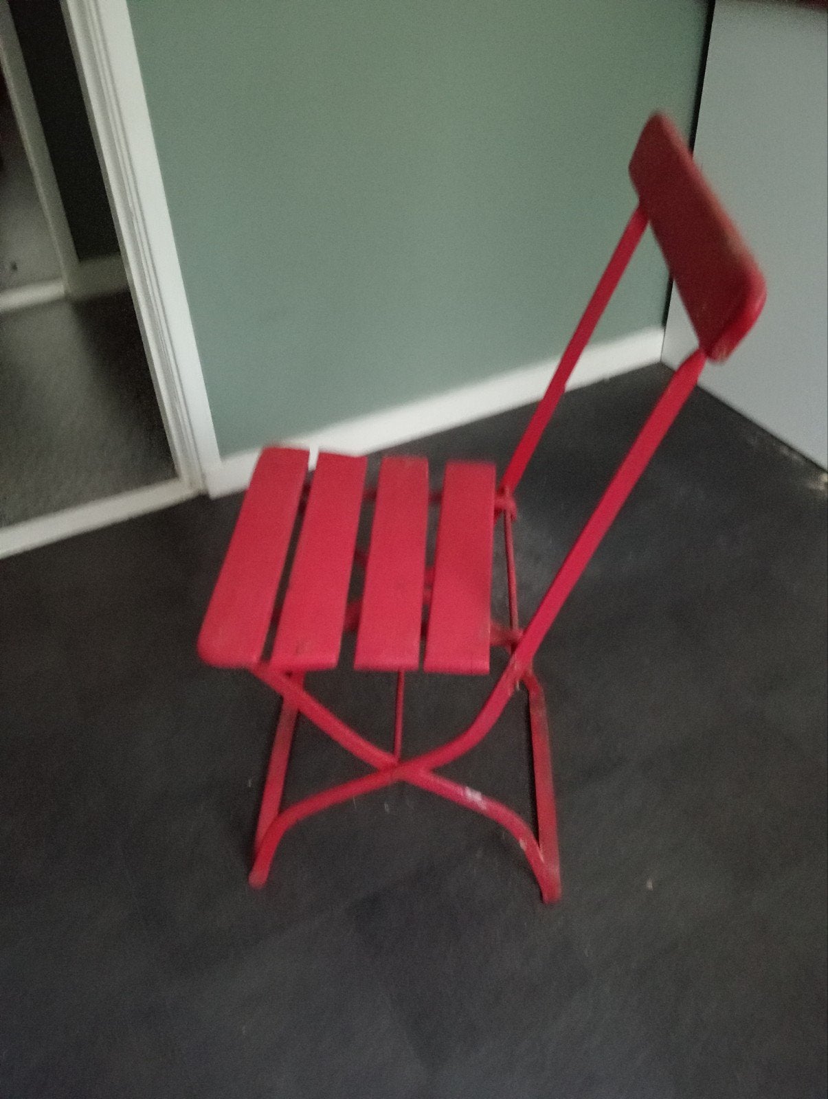 Vintage rode inklapbare bistro tuin stoeltjes (diverse), Antiek en Kunst, Ophalen