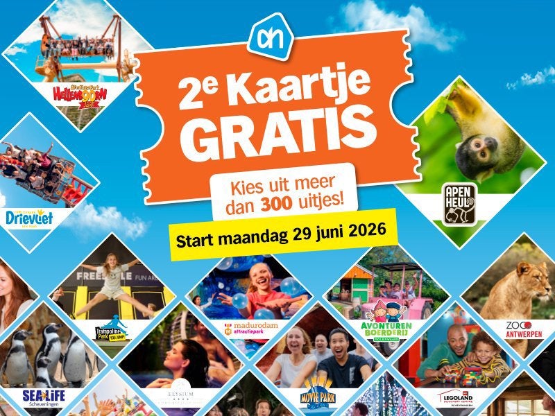 Ah uitjes zegels gezocht., Tickets en Kaartjes, Twee personen, Kortingskaart