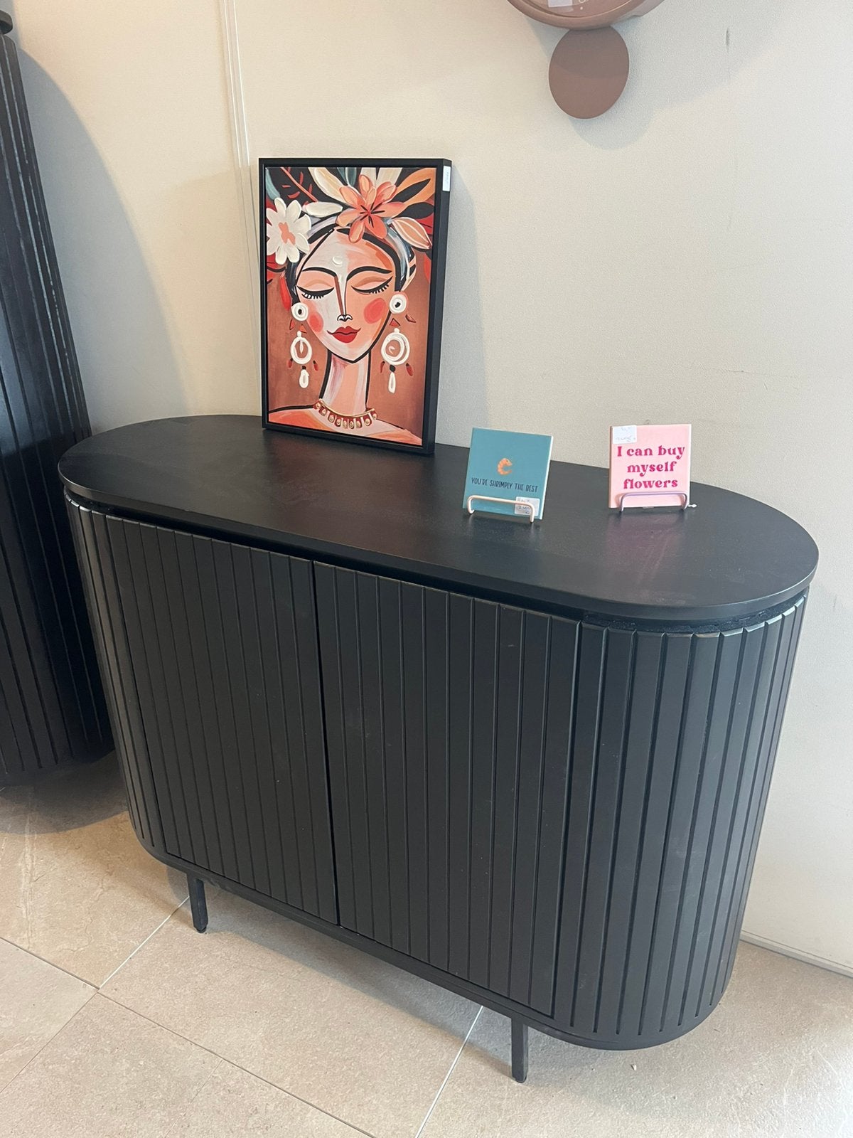 Magazijn leegverkoop dressoir retro Noor zwart mangohout, Hout, Zwart, Nieuw, Ophalen of Verzenden