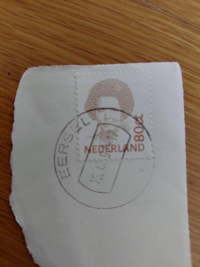 Beatrix zegel met stempel Eersel, Verzenden, Gestempeld