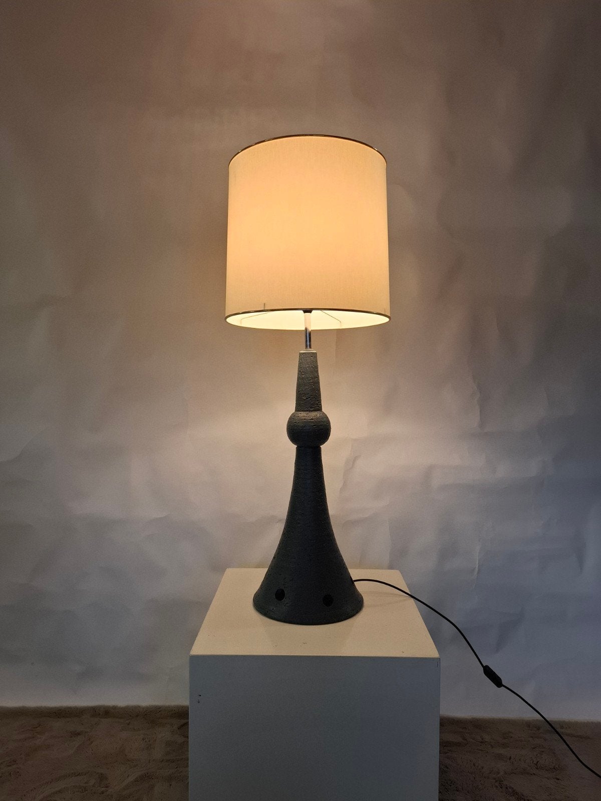 Vintage keramiek lamp West Germany design vaaslamp Wabi sabi, Ophalen