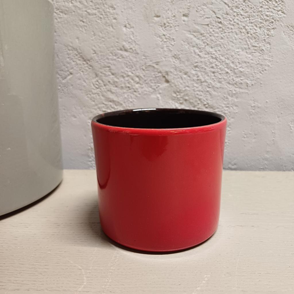 VINTAGE ROOD ADCO BLOEMPOTJE, Rond, Binnen, Ophalen of Verzenden, Zo goed als nieuw