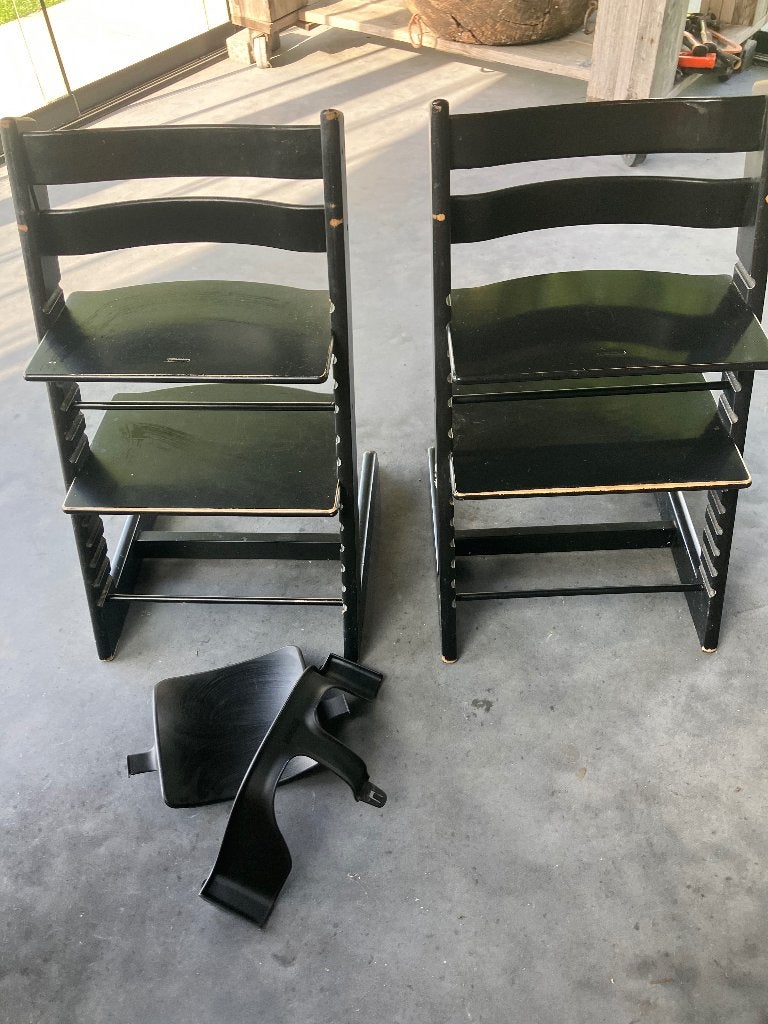 2 Stokke tripptrap stoelen, Ophalen, Gebruikt