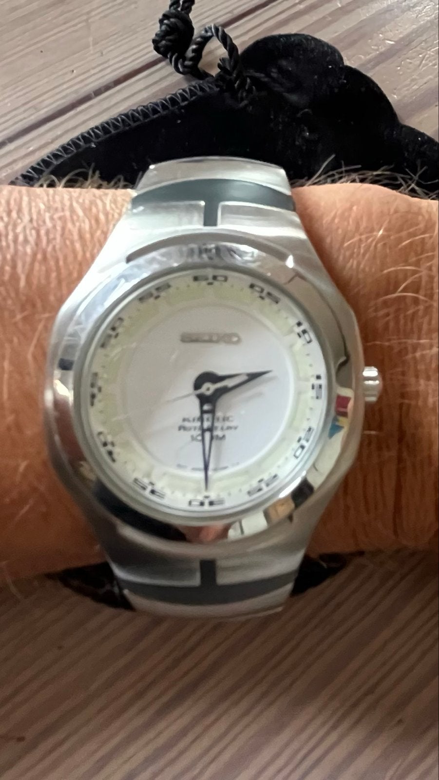 Seiko Kinetic 5J21-AO70, Seiko, Gebruikt, Staal, Polshorloge