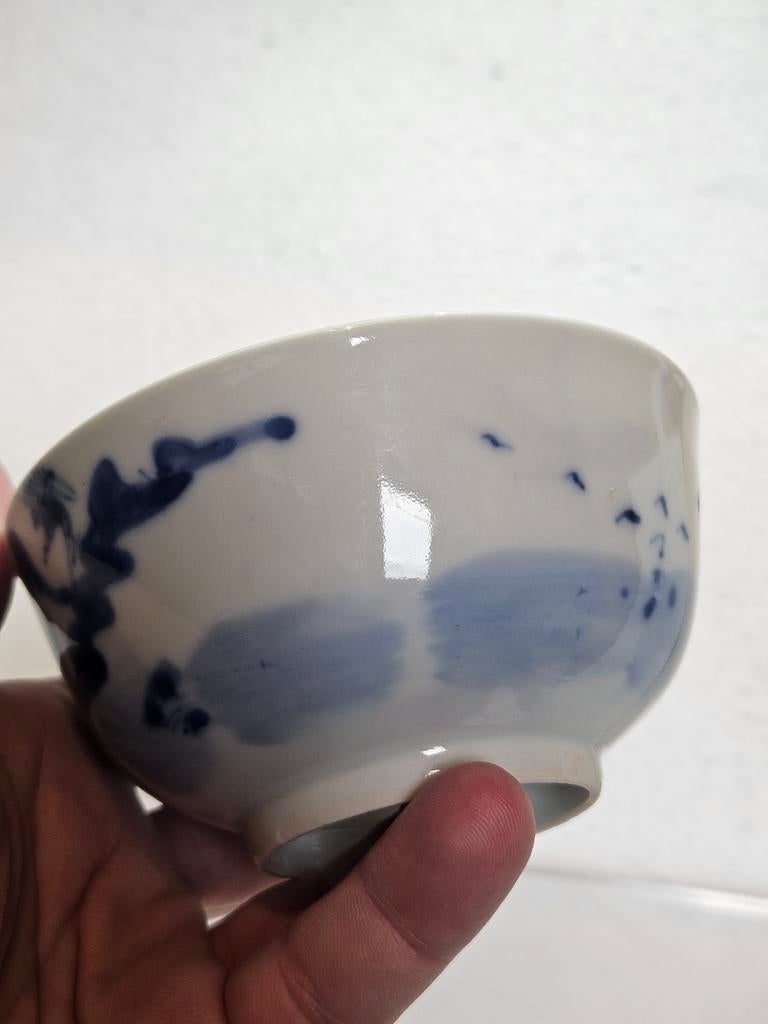 Antieke Chinese kom Chinees porselein blauw wit, Ophalen of Verzenden