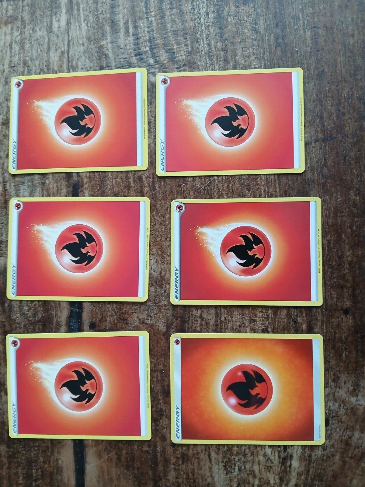 Pokemon kaarten (6 Fire cards), Ophalen of Verzenden, Zo goed als nieuw, Meerdere kaarten
