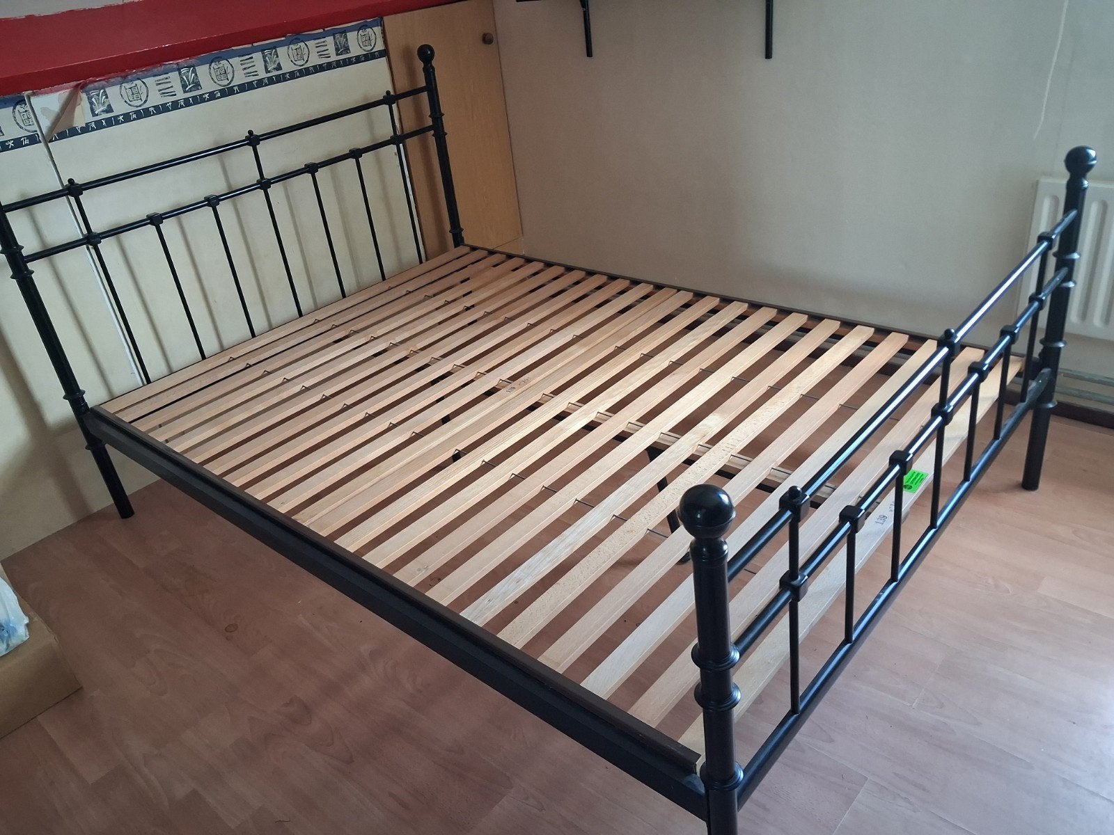 stalen sierbed, Ophalen, Zwart, Nostalgisch modern, Tweepersoons