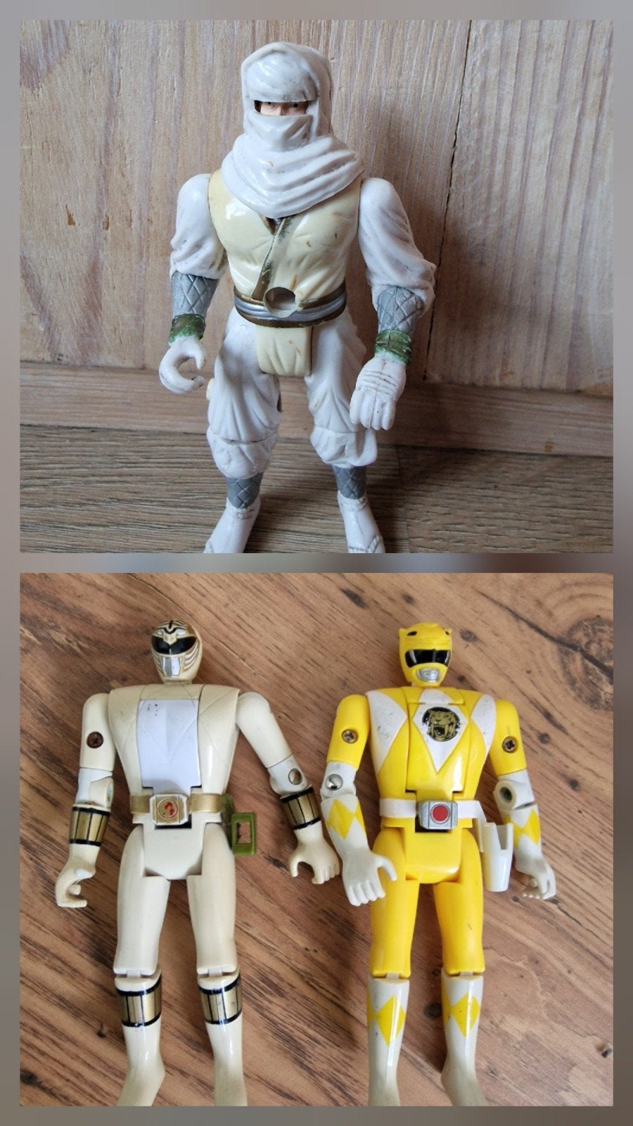 Vintage Power Rangers actiefiguren - Wit en Geel, Ophalen of Verzenden, Gebruikt