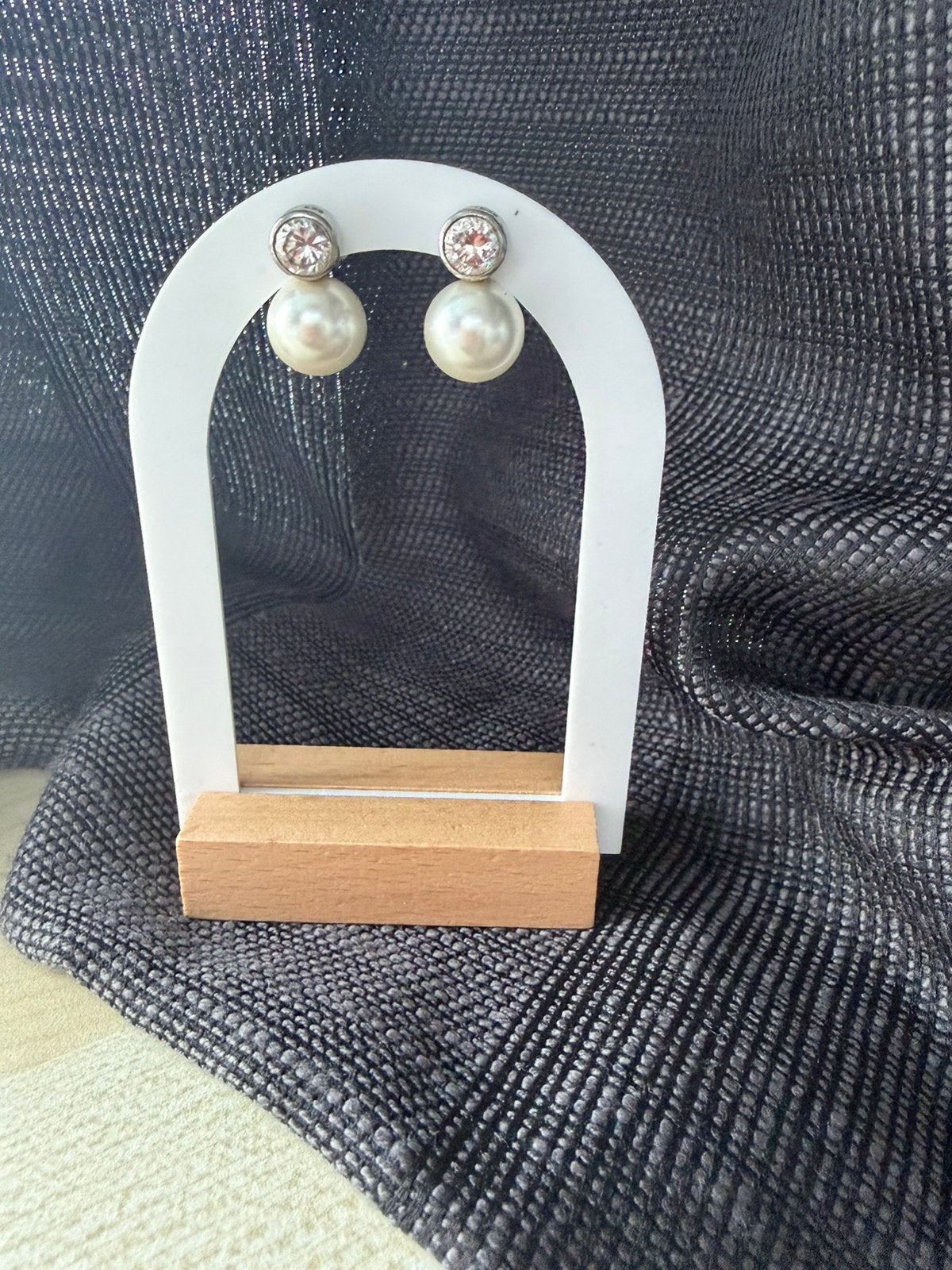 Ti Sento parel oorbellen, Gebruikt, Verzenden, Wit, Knopjes of Stekers