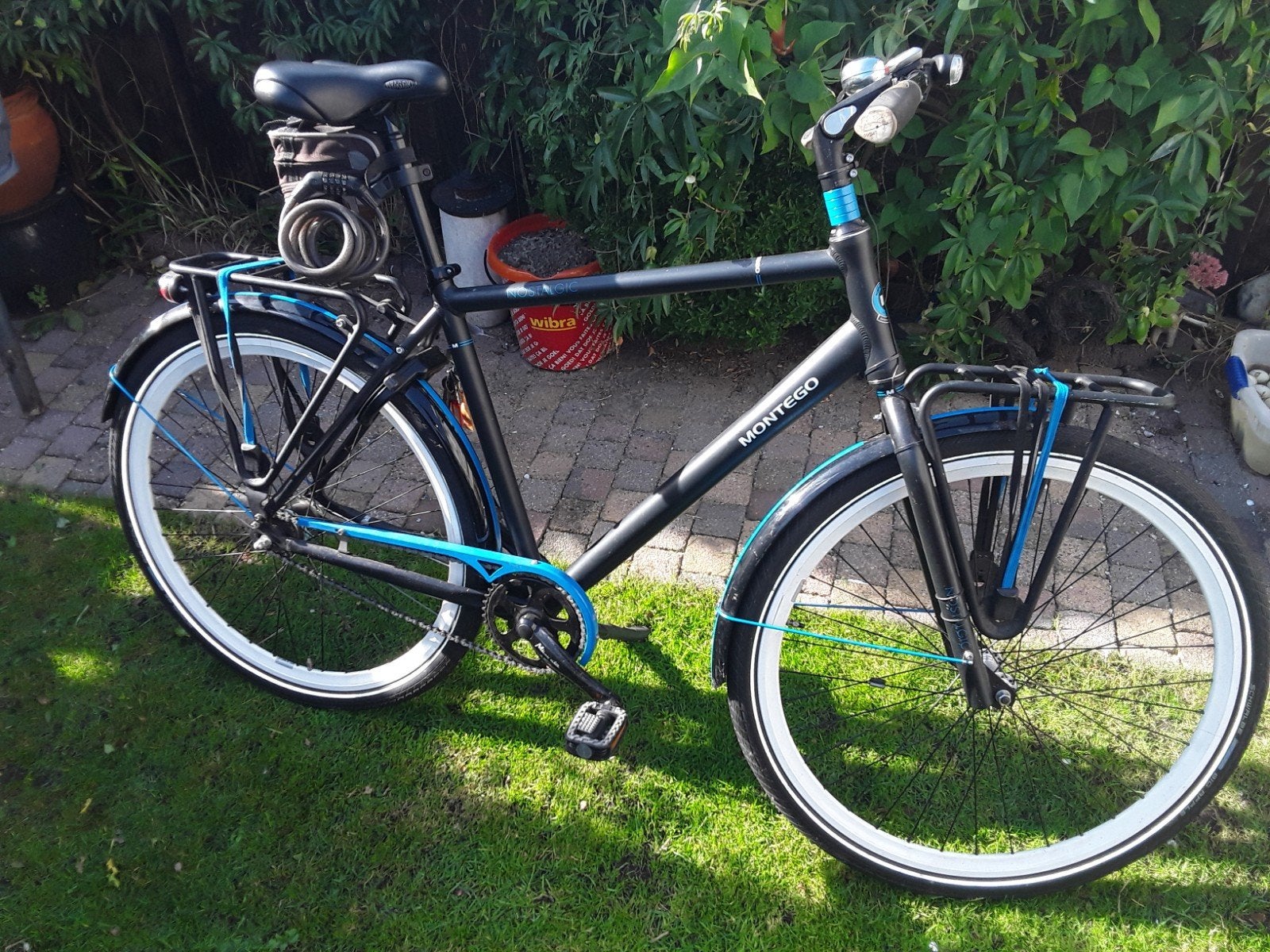 Zwart blauwe fiets maat 58 heren merk Montego. 2 versnelling, Overige merken, Terugtraprem, Versnellingen, Ophalen of Verzenden