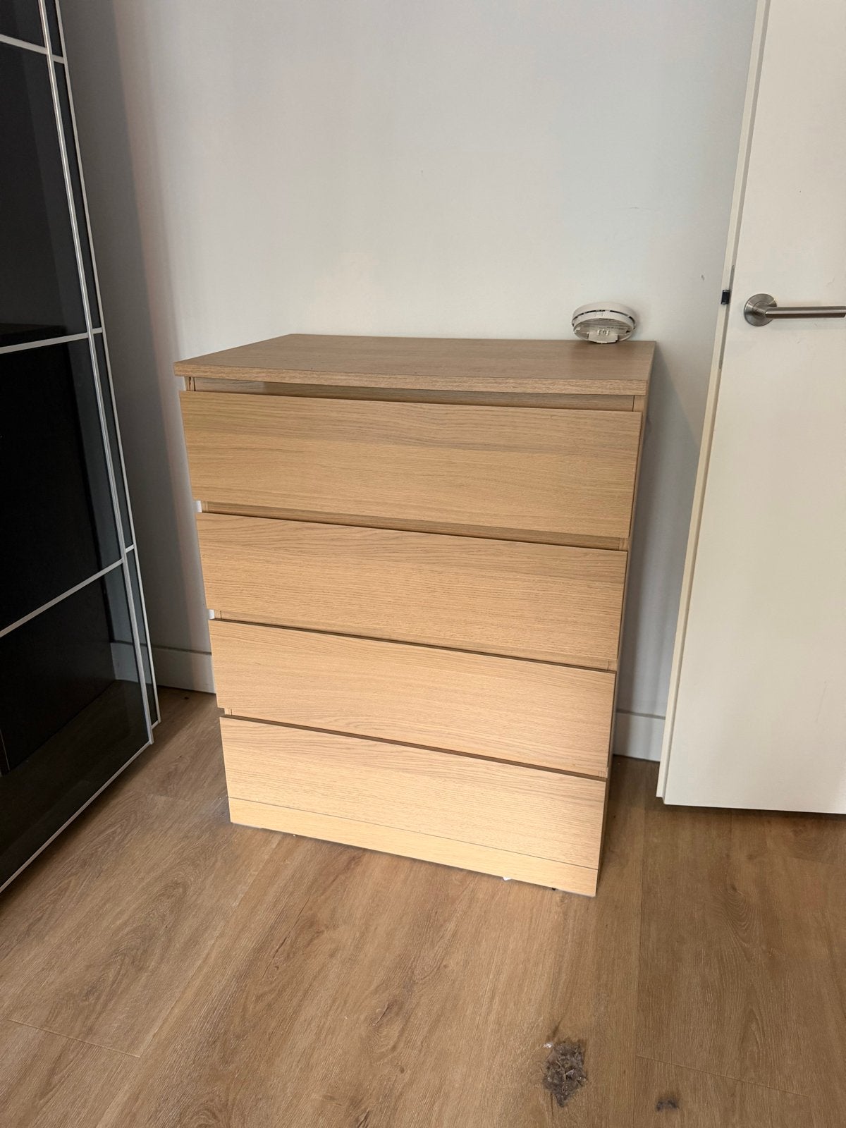 Ladekast met 4 laden - Houtkleurig, Ophalen, Gebruikt, 100 tot 150 cm, 50 tot 100 cm