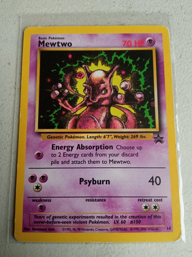 Mewtwo 14 - Wizards Black Stars PROMOS., Ophalen of Verzenden, Gebruikt, Losse kaart
