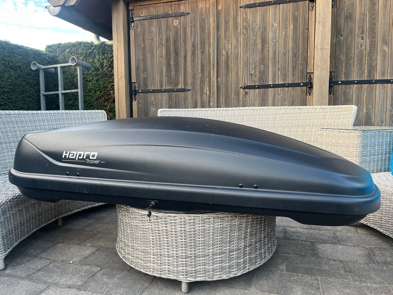 Hapro Traxer 5.6 PF Dakkoffer - zwart, Auto diversen, Dakkoffers, Ophalen, Zo goed als nieuw