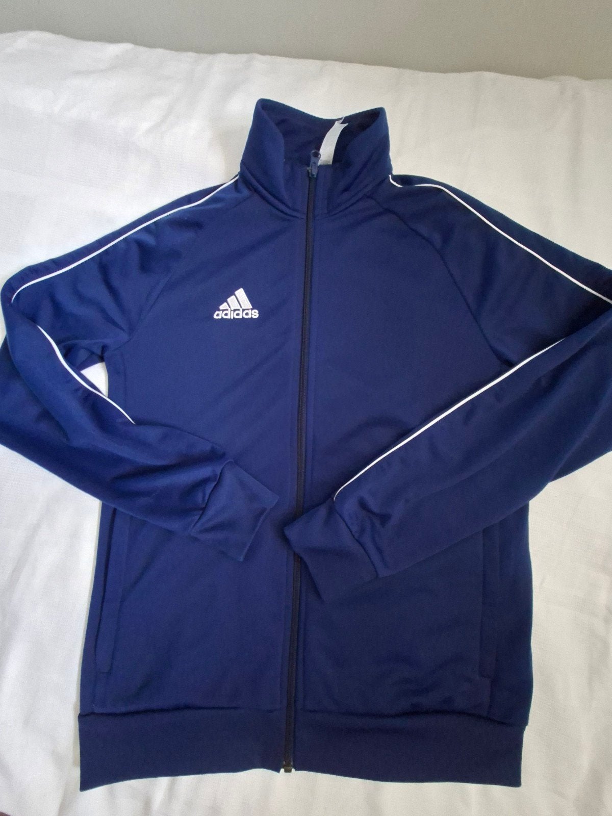 Adidas Trainingsjack Blauw Maat 164 (13-14 jaar), Adidas, Jongen of Meisje, Ophalen of Verzenden, Zo goed als nieuw