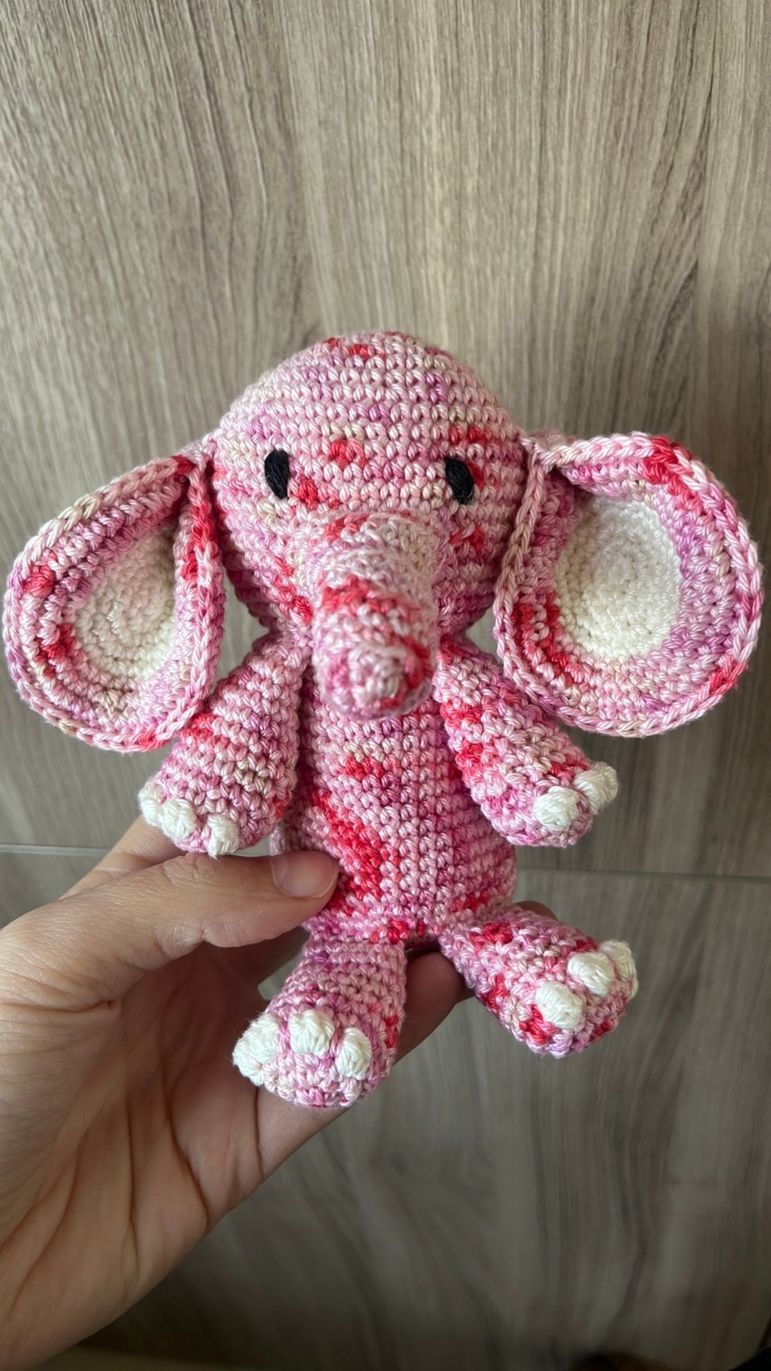 Gehaakte knuffels - roze olifant, Handgemaakt, Nieuw, Ophalen of Verzenden, Roze