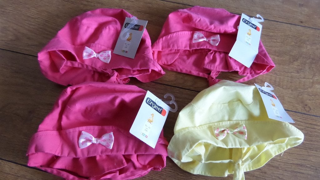 zonnehoedjes roze + geel diverse maten baby + jonge kinderen, Meisje, Hoed, Nieuw, Ophalen of Verzenden