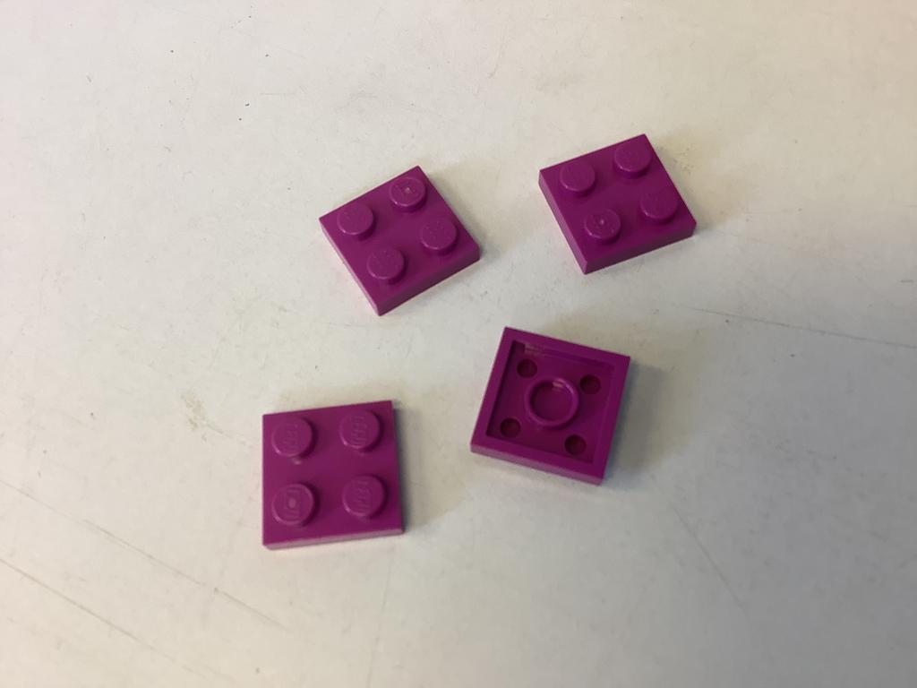 Lego plaat 2x2 licht paars, Ophalen of Verzenden, Gebruikt, Losse stenen, Lego