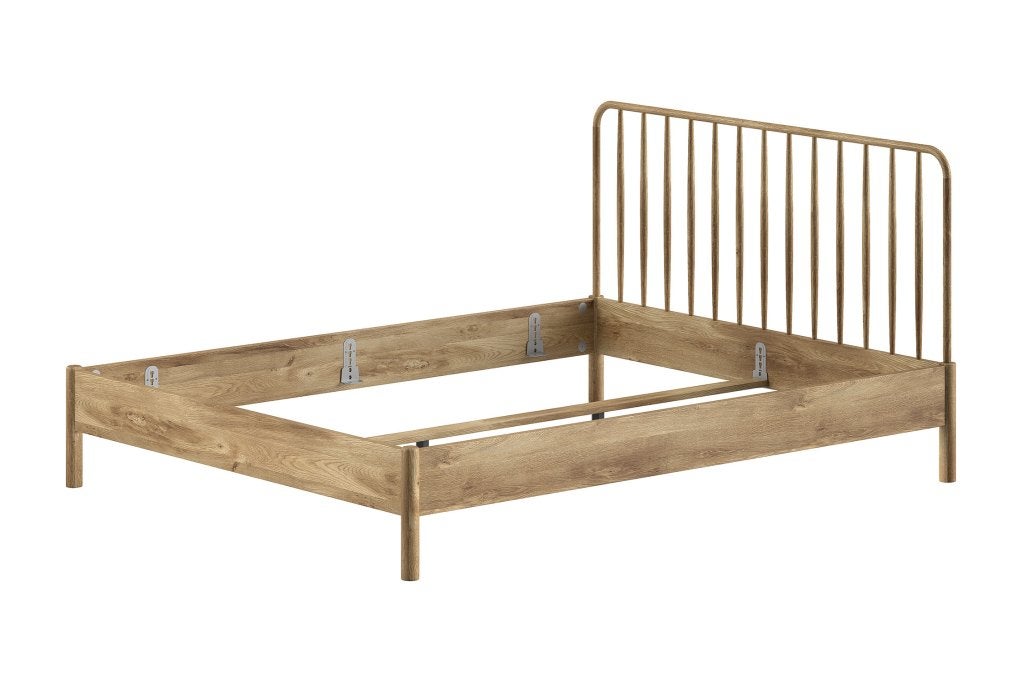 Olive spindle (spijlen) 2-persoonsbed - Massief eiken, Niet ingevuld, Niet ingevuld, Niet ingevuld