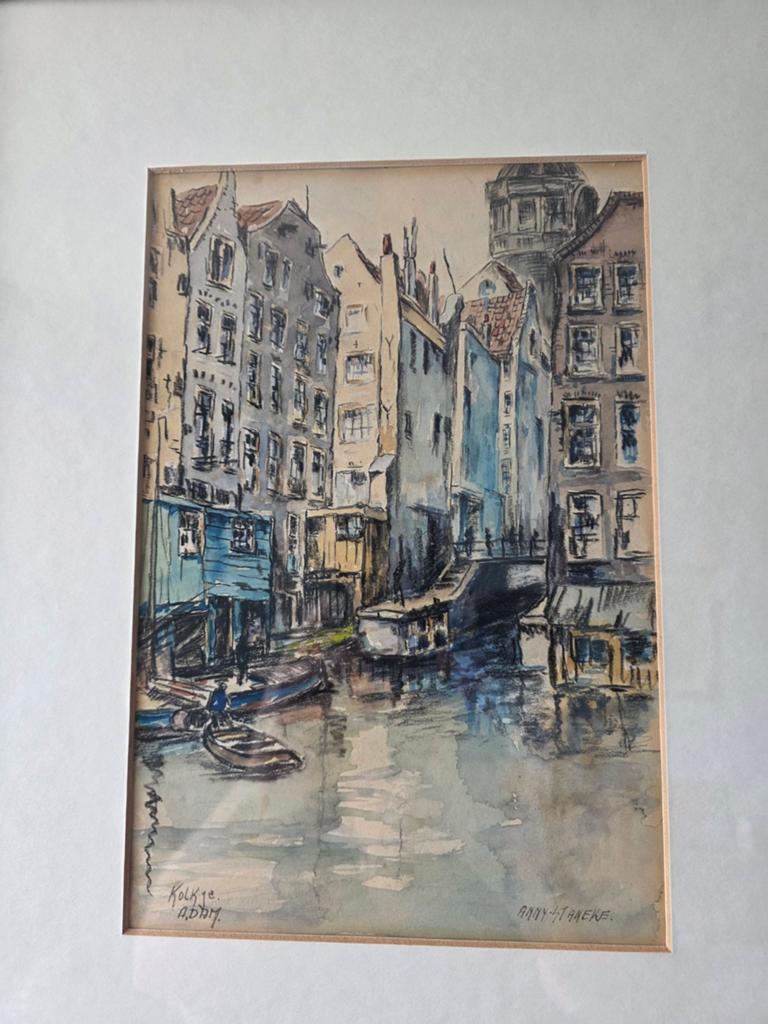 Aquarel t kolkje, Ophalen of Verzenden