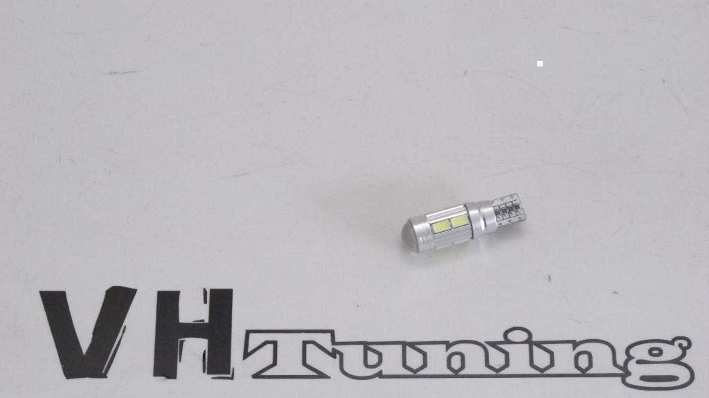 12V T10 LED W5W 10SMD canbus proof 6000K met lens, Ophalen of Verzenden