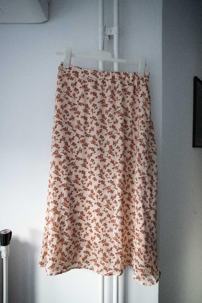 Beige midi rok met bloemenpatroon Aaiko maat XL, Aaiko, Beige, Maat 46/48 (XL) of groter, Ophalen of Verzenden