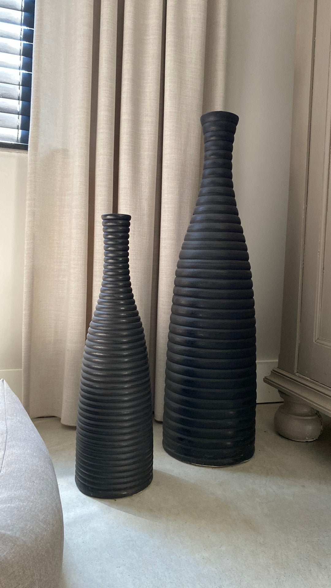 Ikea Havtorn vaas zwart 90/60 cm, Huis en Inrichting, Ophalen, Zo goed als nieuw, Zwart