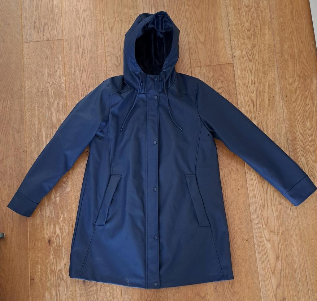 MS Mode regenjas zgan donkerblauw, Blauw, Maat 42/44 (L), Ophalen of Verzenden, Zo goed als nieuw