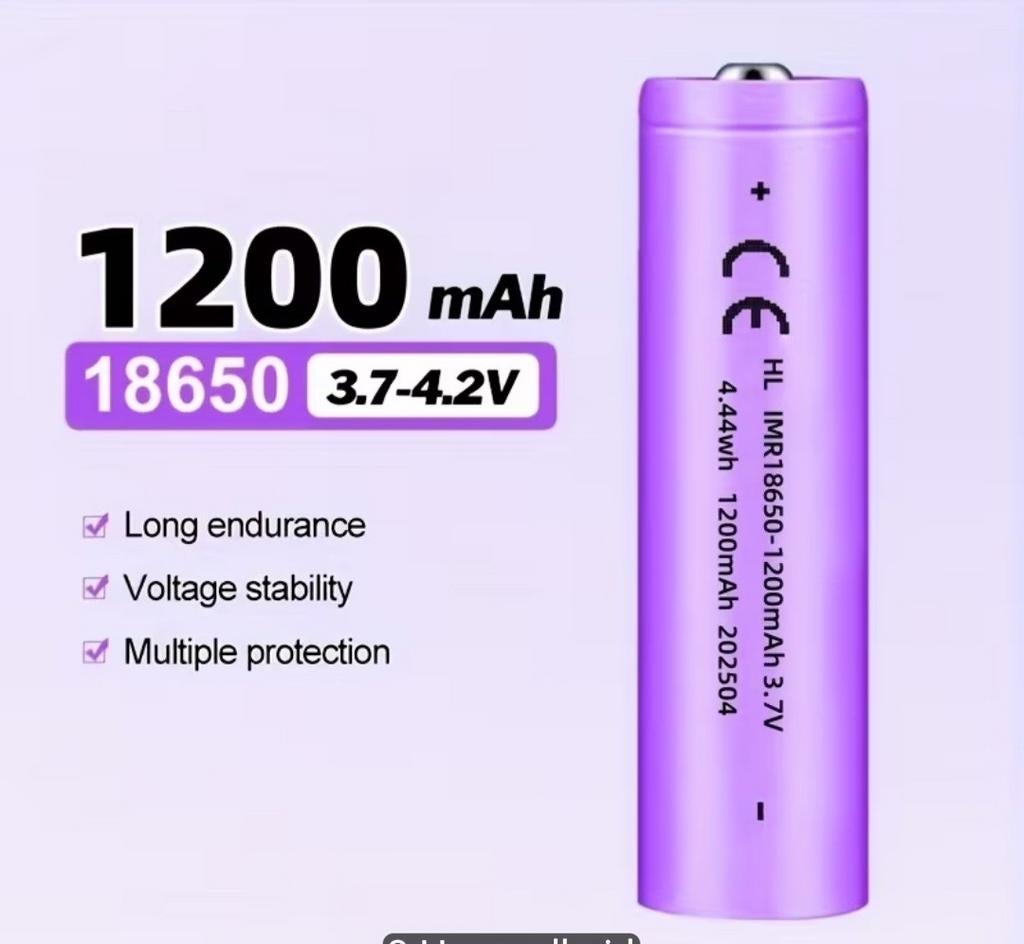 4x Nieuwe 18650 Oplaadbare Batterijen 3.7V 1200mAh, Audio, Tv en Foto, Accu's en Batterijen, Ophalen of Verzenden, Nieuw, Oplaadbaar