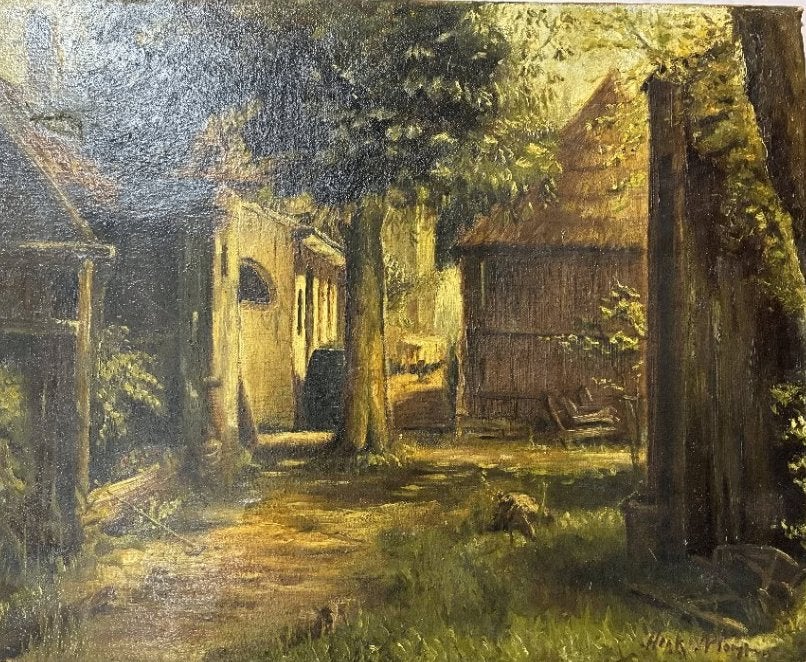 Origineel olieverfschilderij Henk van Loo, Ophalen of Verzenden, Olieverf, Klassiek, Origineel werk