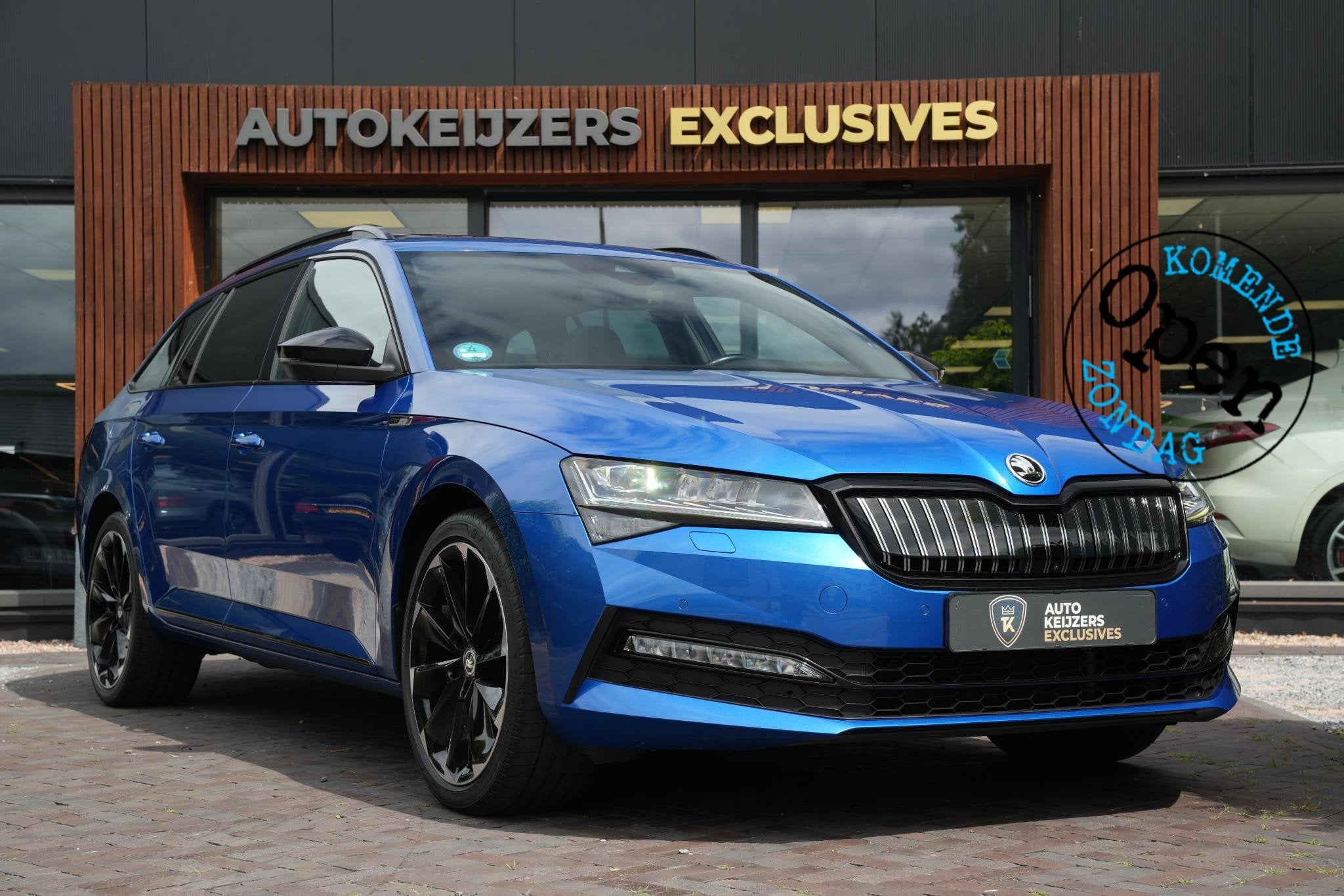Skoda Superb Combi 1.4 iV Sportline Panoramadak Canton 360 C, Auto's, Gebruikt, Automatische klimaatregeling, Blauw, Alcantara