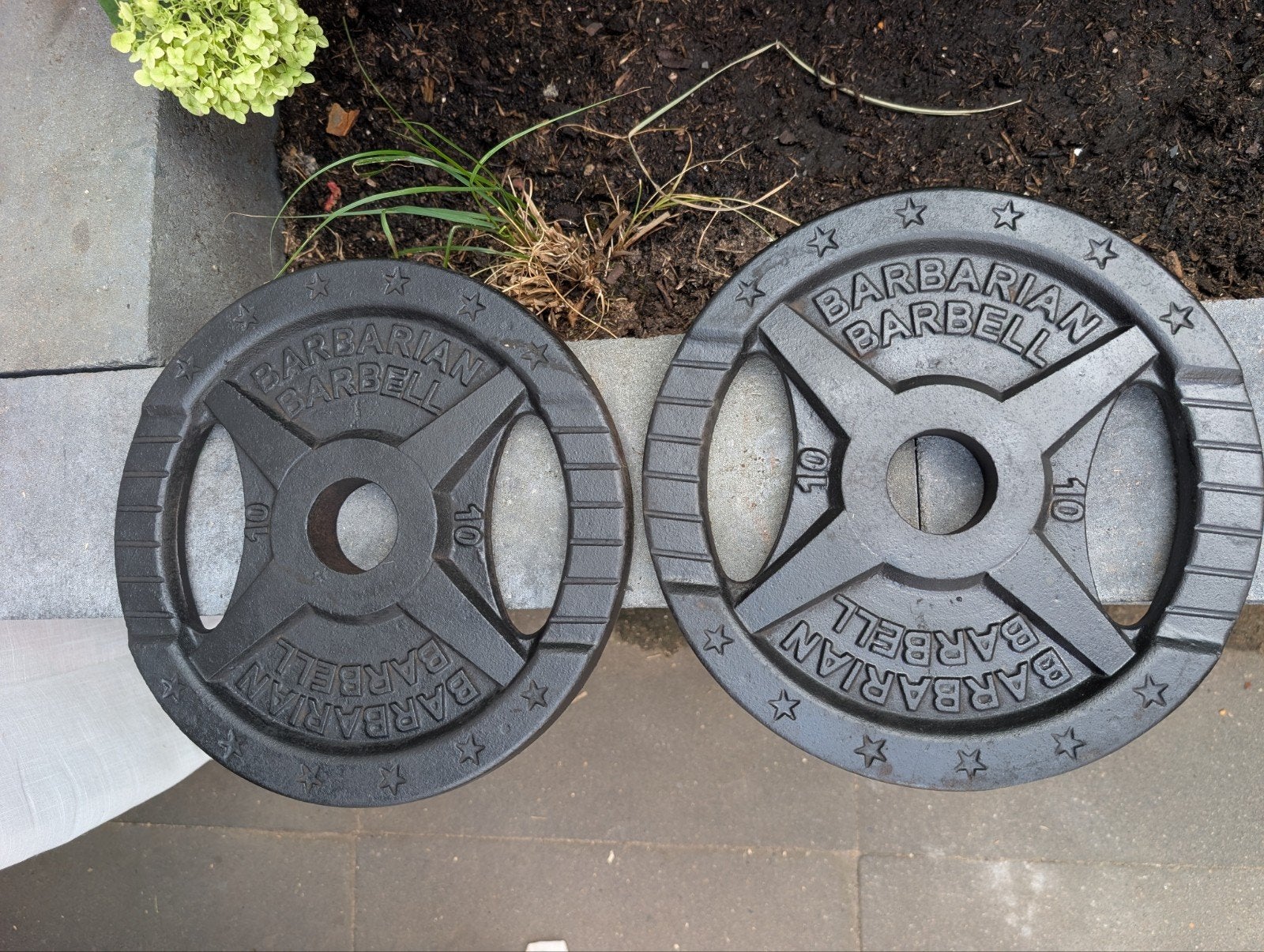 Olympische halterset 60 kg – 50 mm barbell + halterschijven, Ophalen, Gebruikt