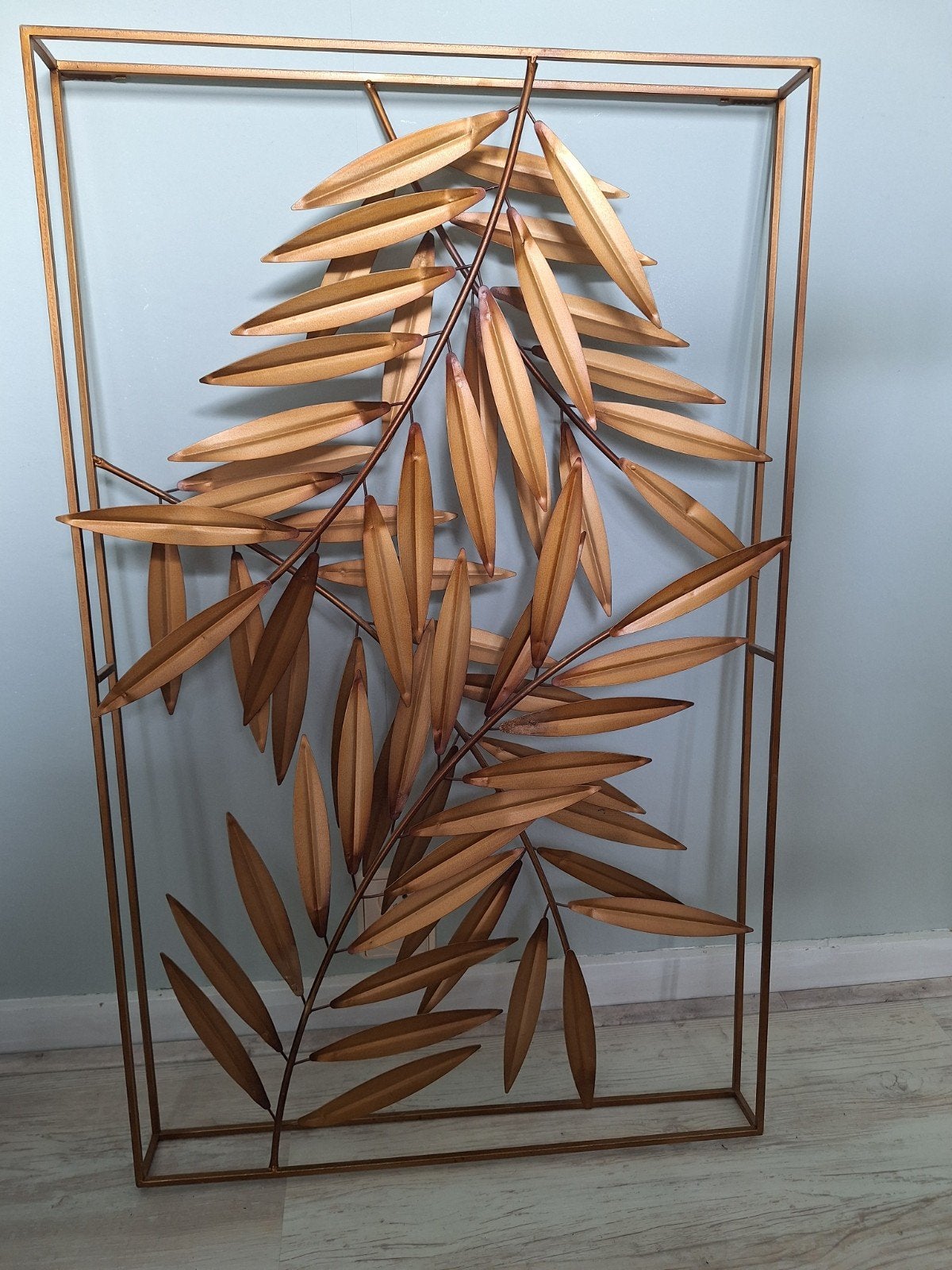 Gouden metalen wanddecoratie met bladeren, Ophalen, Metaal, Decoratieobject, Modern