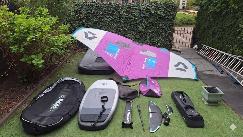 Wingfoil Set: 1 Wing Duotone 5.5, Core Spectrum Foil, Tas, Watersport en Boten, Wingsurfen, Ophalen of Verzenden, Gebruikt, Wingsurfset