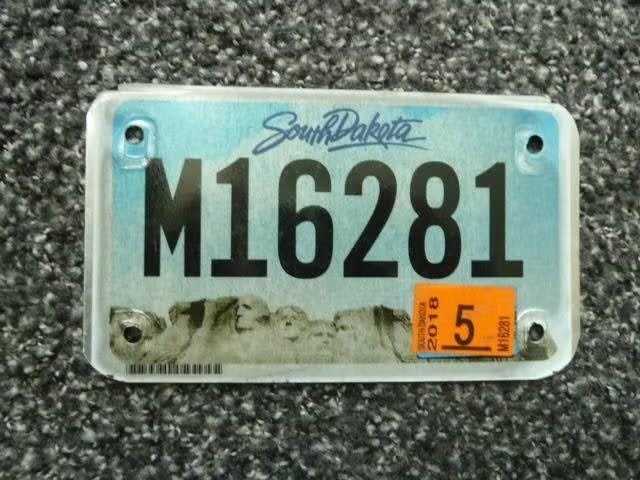 Motor licenseplate motor kentekenplaat South Dakota USA, Verzenden, Gebruikt, Auto's