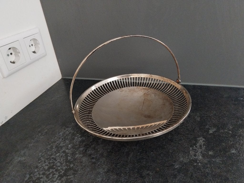 Juwel verzilverd mandje Vintage Art Deco jaren 30-50, Ophalen of Verzenden