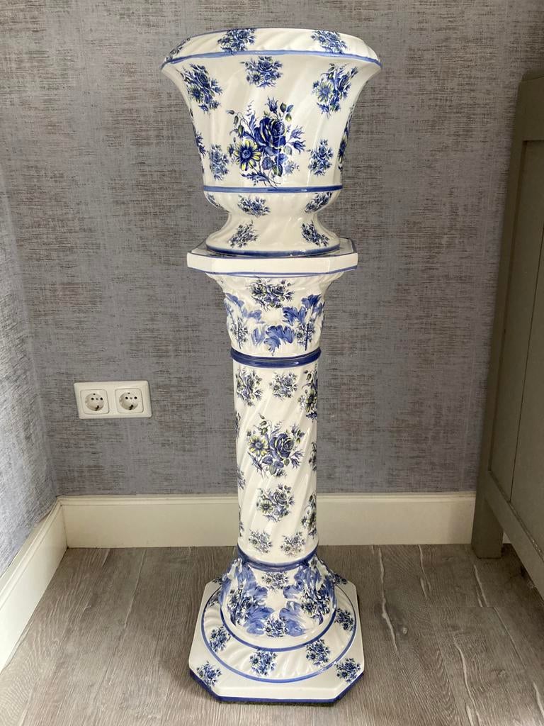 Italiaanse Capodimonte zuil met bloempot - 95 cm, Ophalen