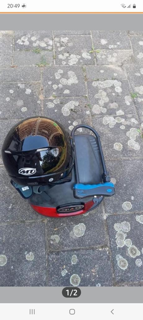 Scooter helm, topkoffer en slot, Ophalen of Verzenden, Gebruikt, Medium, MT (helm), Shad (koffer)