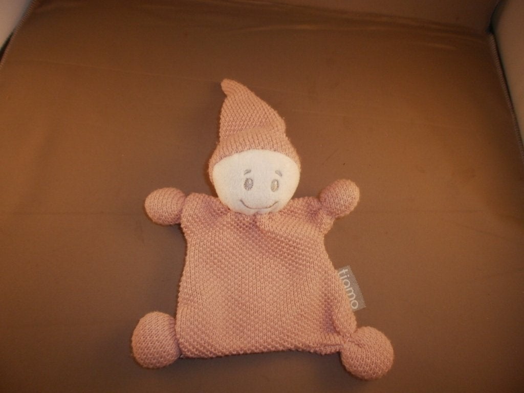 Tiamo spookje popje roze/grijs/groen gehaakt velours wit, Overige typen, Nieuw, Ophalen of Verzenden, Wasbaar