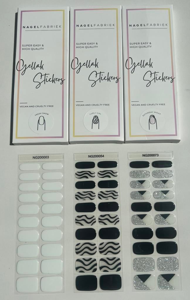 Nagelfabriek Gellak Stickers Party Set, Overige kleuren, Verzenden, Nieuw, Handen en Nagels