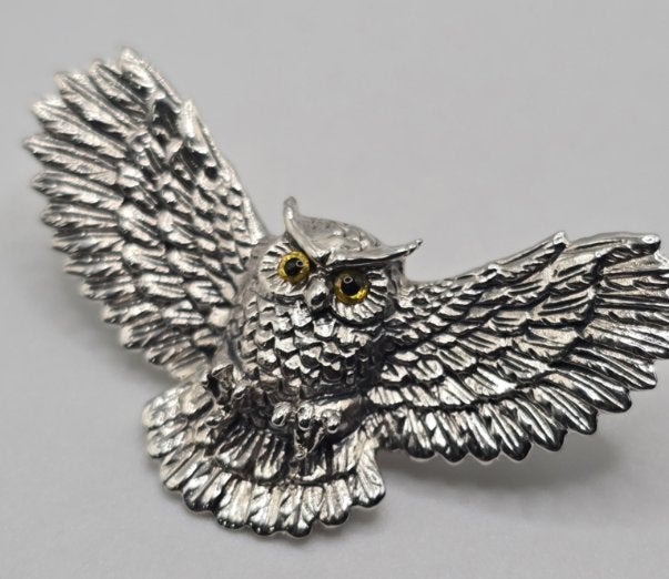 zware echt zilveren broche uil, Sieraden, Tassen en Uiterlijk, Broches, Minder dan 4 cm, Nieuw, Ophalen of Verzenden, Nvt