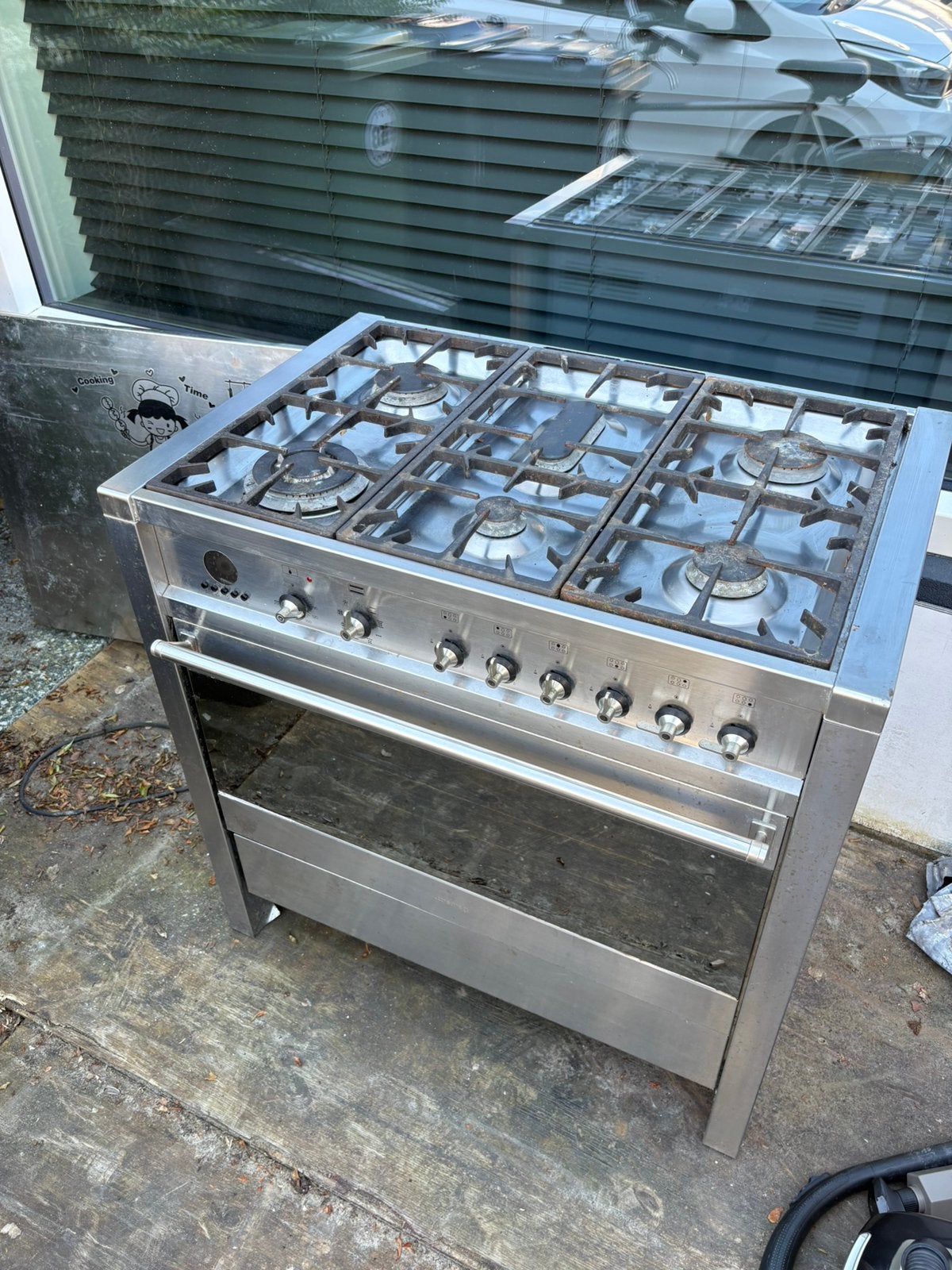 Smeg gasfornuis 6 pits, Ophalen, 60 cm of meer, Zo goed als nieuw, Gas