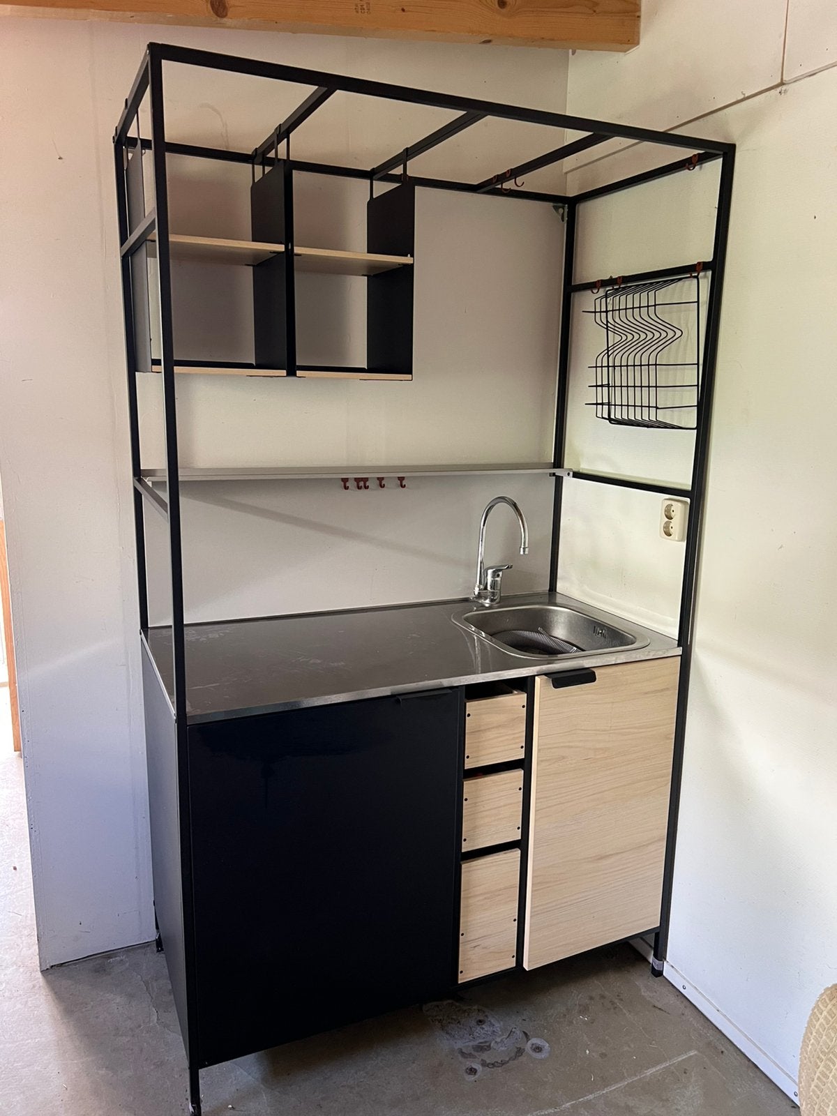 Ikea keuken kitchenette zgan kraan en afvoer, Ophalen, Zo goed als nieuw, Wit, Enkelwandige keuken