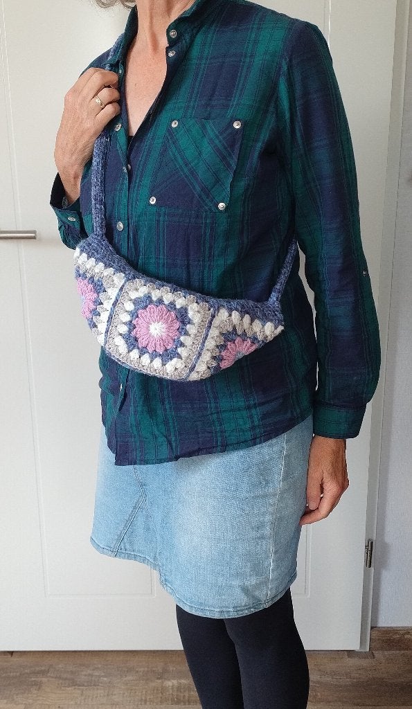 ✨Handgemaakte crossbodytas telefoontas festivaltas blauw, Ophalen of Verzenden, Nieuw, Blauw, Overige merken
