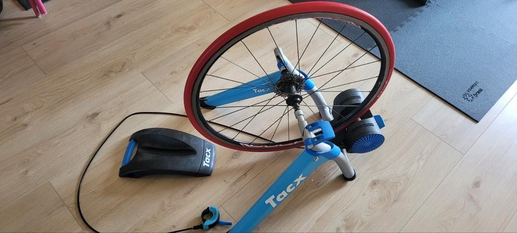 Tacx Blue Matic fietstrainer met Van Rysel trainerband, Ophalen, Gebruikt, Racefiets, Tacx