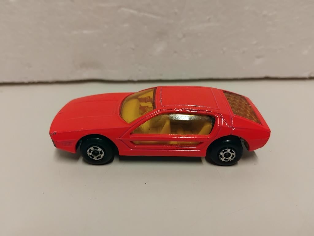 1969 Lesney Matchbox # Lamborghini Marzal fel oranje 3INCH, Ophalen of Verzenden, Zo goed als nieuw, Auto
