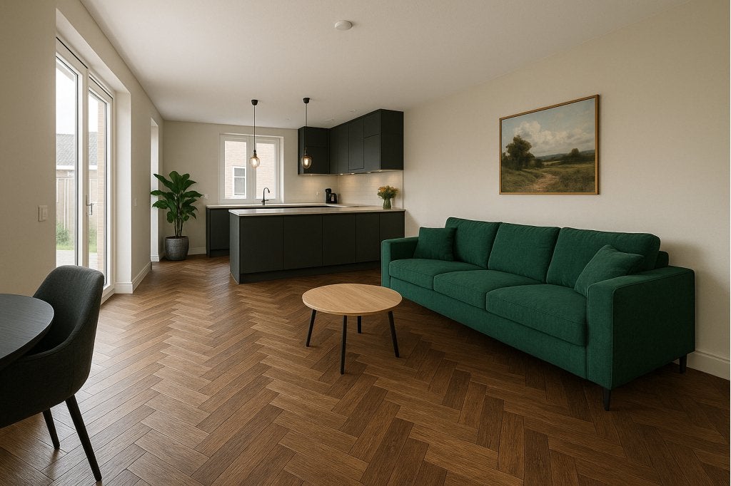 Houten vloer - Duoplank Visgraat - Hongaarse punt - Eiken, Doe-het-zelf en Verbouw, Vloerdelen en Plavuizen, Nieuw, Vloerdelen of -planken