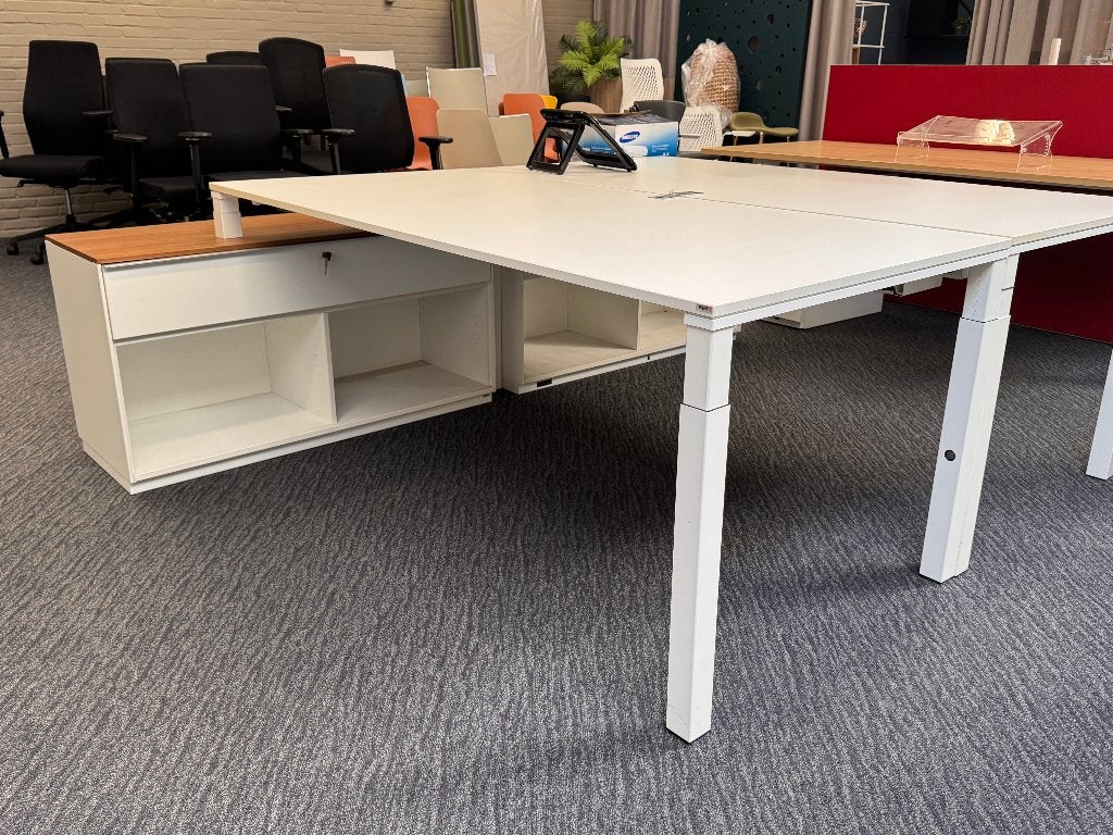 2x WINI Manager bureaus incl. kast – nette gebruikte staat, Overige stijlen, 90 cm, Gebruikt, In hoogte verstelbaar