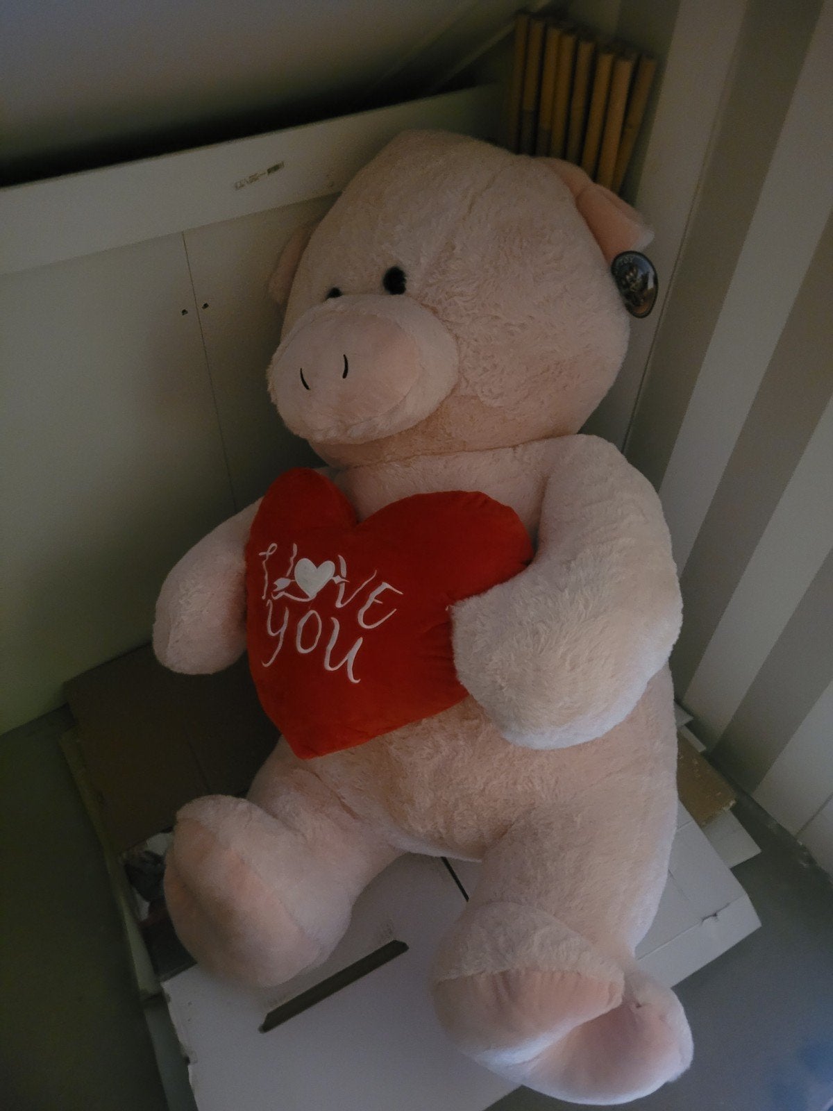 Groot roze knuffelvarken met 'I love you' hart, Ophalen, Overige merken, Overige karakters, Overige typen